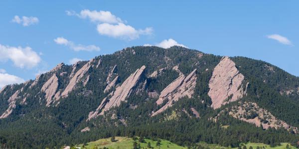 Flatirons and a blue sky