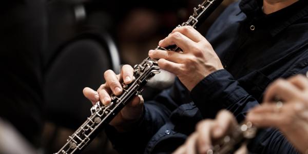 Musicians playing oboe