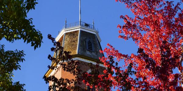 Old Main and fall foliage