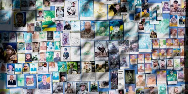 a tribute to some of the casualties of the 30-month conflict in Ukraine