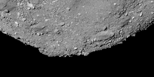 The craggy surface of the asteroid Bennu as seen from space