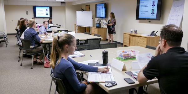 employees participate in a Human Resources training