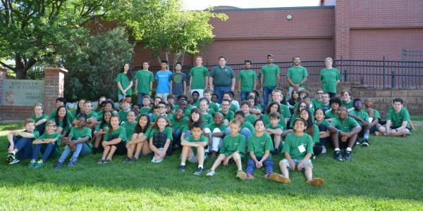 Group photo of students at a STEM camp