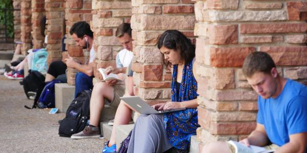 Students studying outside the UMC