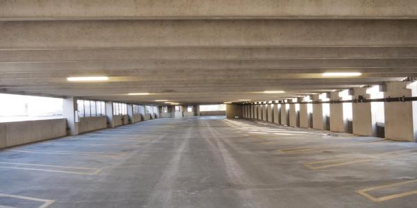 empty parking garage on campus