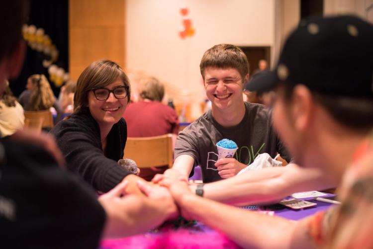 Students enjoying an event on campus