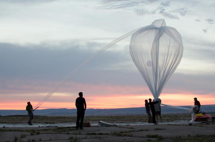 Researchers release a high-altitude balloon
