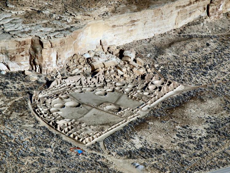 Aerial view of Pueblo Bonito