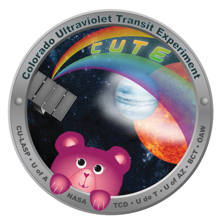 Logo for the Colorado Ultraviolet Transit Experiment (CUTE) featuring a teddy bear