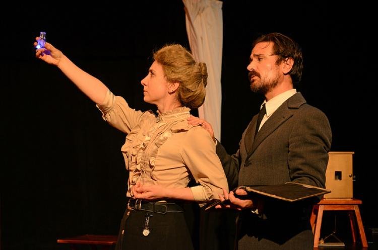 Sadie Bowman and Ricky Coates as Marie and Pierre Curie in "Curie me Away."