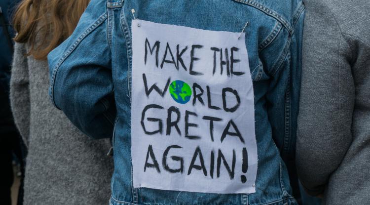 A sign that says make the world Greta Again