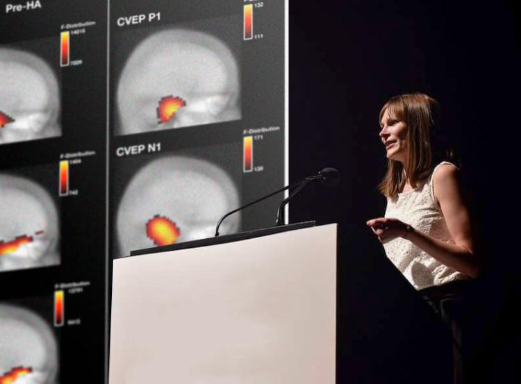 Hannah Glick, an audiologist and neuroscientist, won first place and the People’s Choice award at the Three Minute Thesis (3MT) competition held at the Graduate School for her 3-minute talk on Your Brain on Hearing Aids. She also won first place at the Western Association of Graduate Schools’ grand slam 3-minute competition.