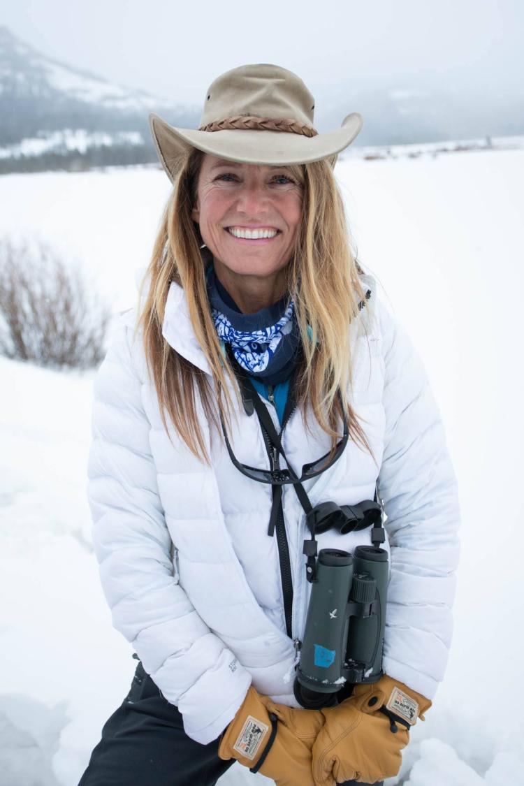Joanna Lambert in Yellowstone in winter.