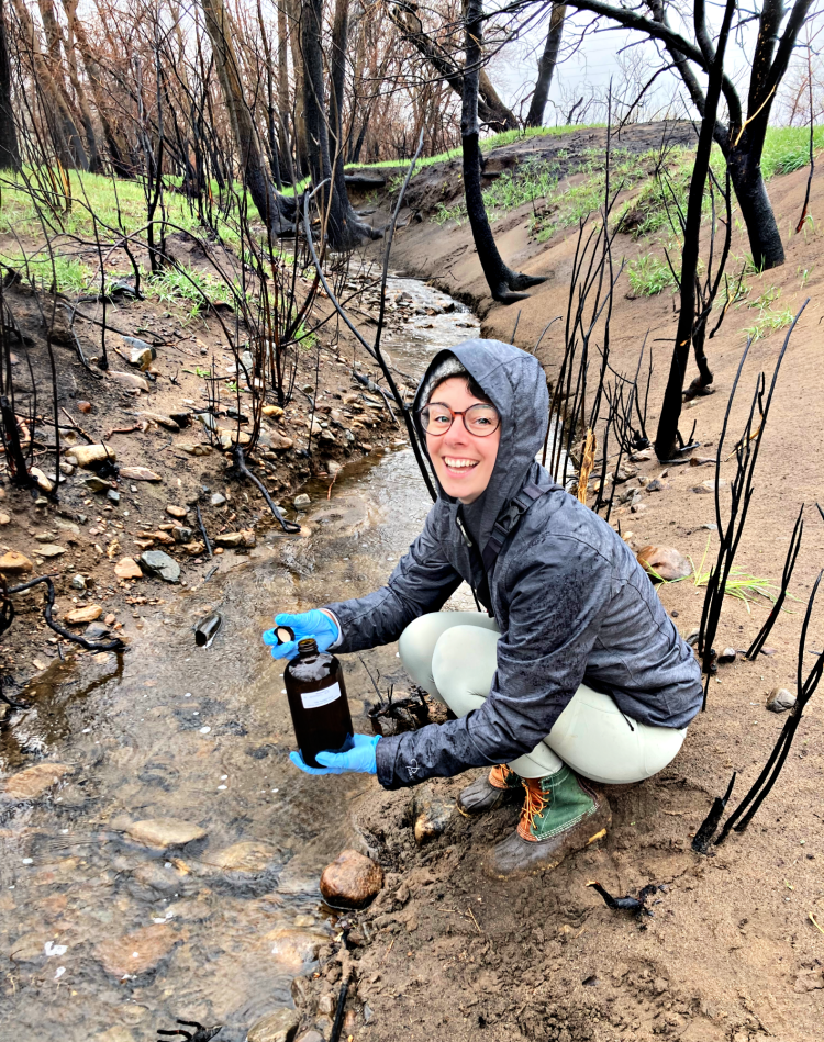 Lauren Magliozzi is taking water samples in Superior
