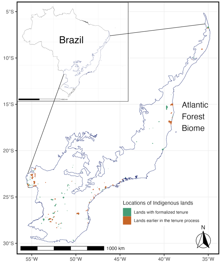 Map of the Atlantic Forest in Brazil