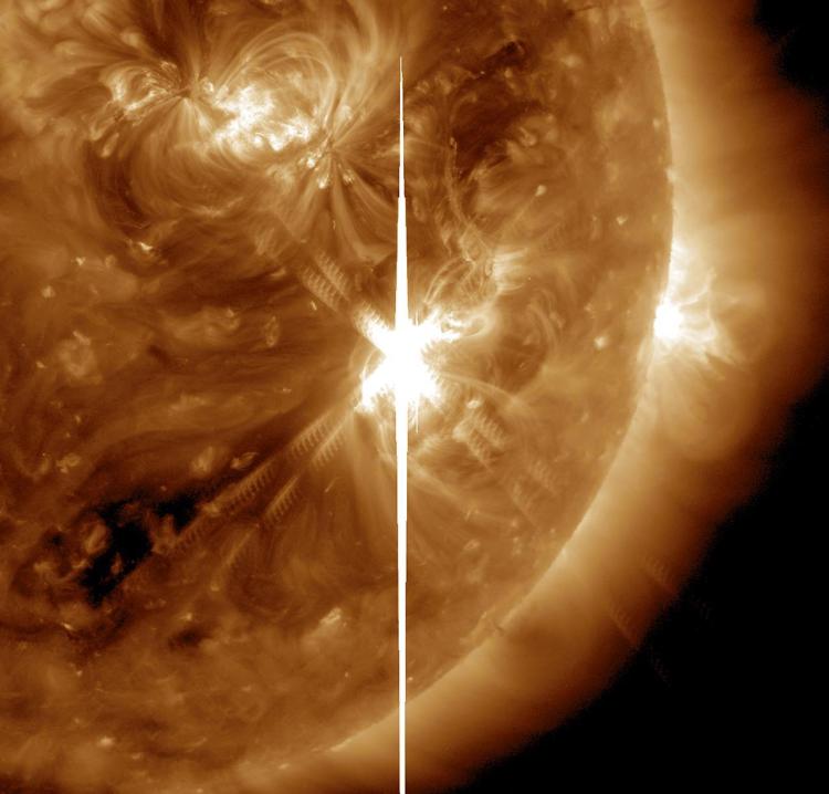 Image of sun with bright spot