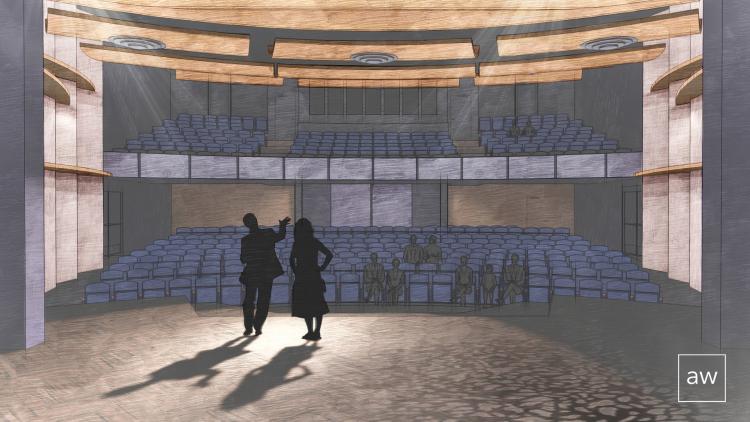 A rendering of the new Roe Green Theatre, to open in 2023 at CU Boulder