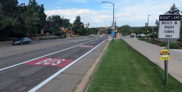 New bus lanes on Colorado Avenue