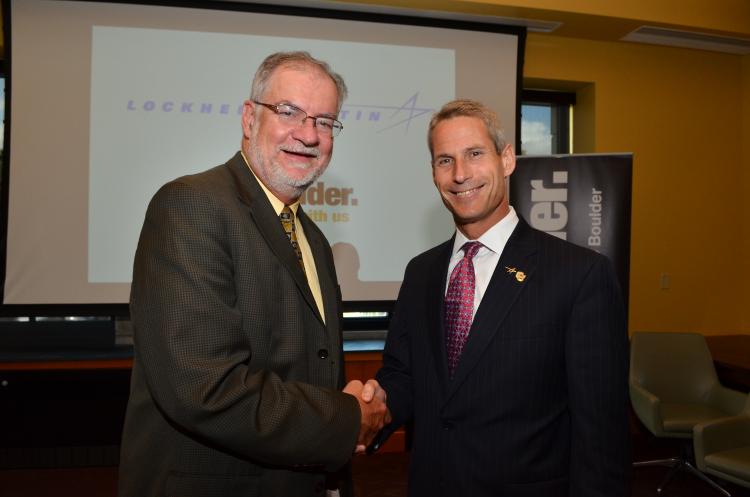 Robert Davis, dean of the College of Engineering and Applied Science, and Lockheed Martin CTO Keoki Jackson