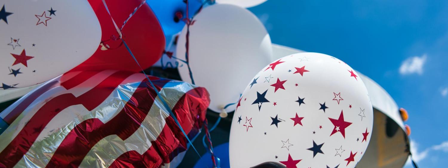 Red, white and blue balloons for Fourth of July