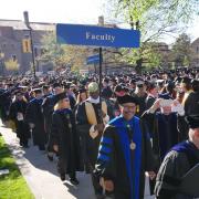 The faculty line at commencement.