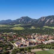 aerial view of CU Boulder campus