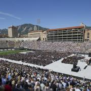 2018 commencement ceremony on Folsom Field