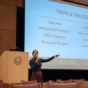 Violeta Chapin speaks at the 2018 Diversity and Inclusion Summit