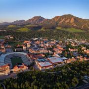 2021 aerials of Boulder and CU Boulder campus. (Photo by Glenn Asakawa/University of Colorado)