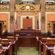 A courtroom inside the Supreme Court building