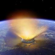 Illustration of asteroid impact from 66 billion years ago