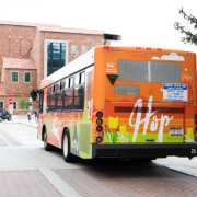 Hop bus on campus