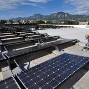 Solar panels on the CU Boulder campus.