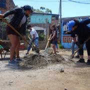 Work being done at a Colombian village