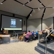 Michael Schulman of the Colorado Community College System welcomes CU Boulder and community college advisors, staff and faculty