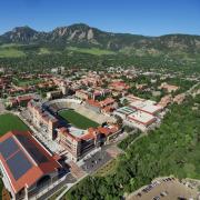 Aerial shot of CU Boulder campus
