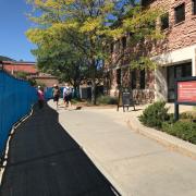 Sidewalk between Technology Learning Center and the CASE construction site