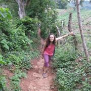 CU Boulder-Peace Corps volunteer Kara Zucker in El Salvador, hiking.