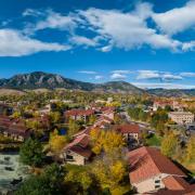 Aerial view of the CU Boulder campus