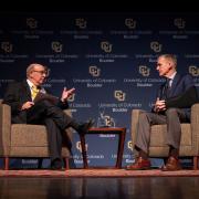 Chancellor Philip DiStefano interviews retired Gen. Stanley McChrystal