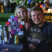 Graduates from the class of 2020 and 2021 gather for a celebratory evening at the Night on Norlin event on Sept. 17, 2021. (Photo by Glenn Asakawa/University of Colorado)