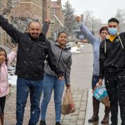 People visit the CU Boulder campus (Photo by Glenn Asakawa)