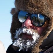 Konrad Steffen with ice covering his mustache