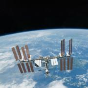 The International Space Station in orbit around Earth