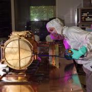 Researcher working in lab