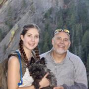 Alana Horwitz and her father hiking Chautauqua