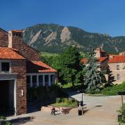 Students walking in UMC fountain area