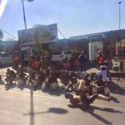 Group of South Africans performing in the street