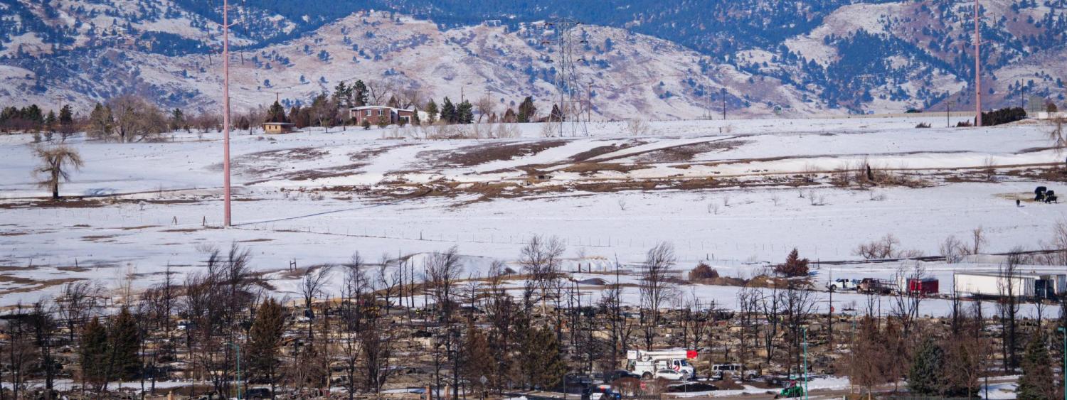 A view of a burned neighborhood in Superior, CO