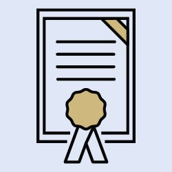 illustration of a paper with an award ribbon